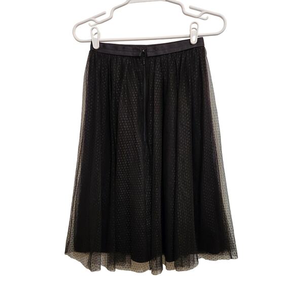 Needle & Thread Black Back Zip Below The Knee A-Line Dotted Tulle Midi Skirt 0 - Picture 4 of 9